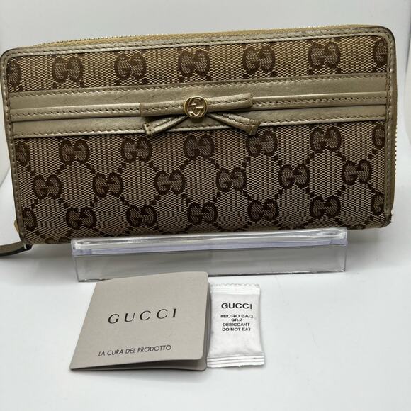 GUC Gucci GG Canvas Zip Long Wallet - Picture 1 of 11